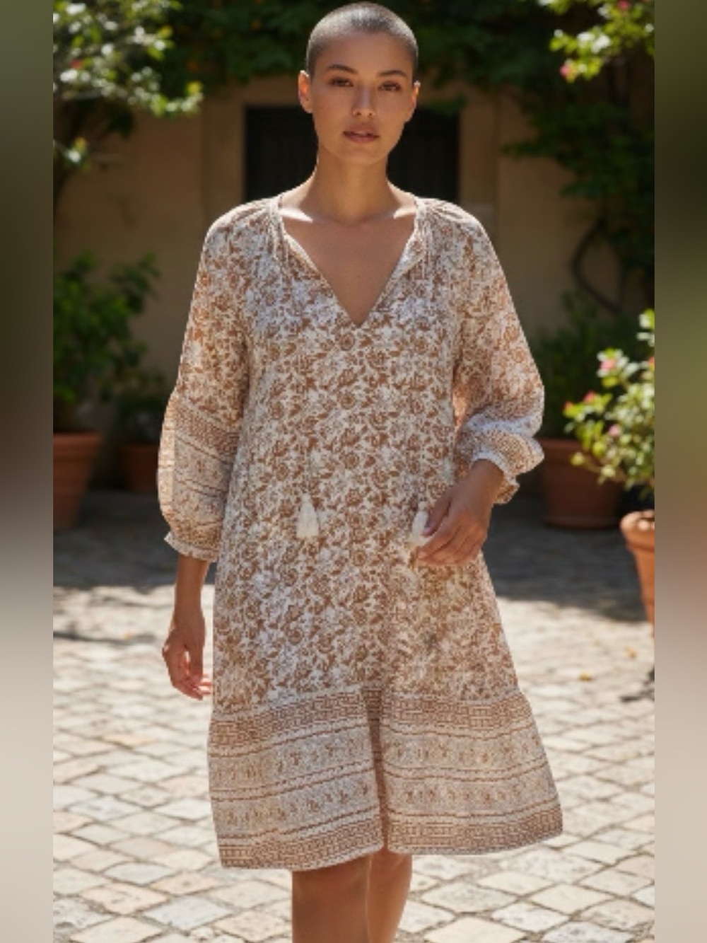 CLEOBELLA Rosy Mini Dress in Tamil Block Print Sz S - Picture 1 of 10